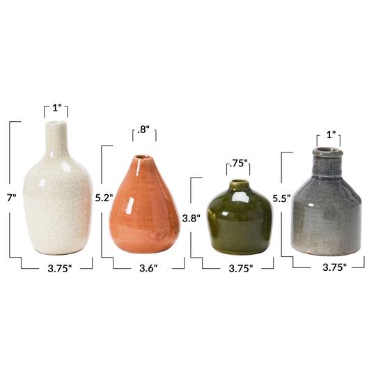 Hello Honey® Stoneware Crackle Glaze Bud Vase Set